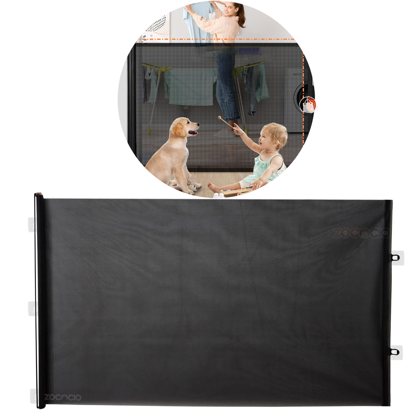 Miniatura 5 de Malla Puerta Retráctil De Seguridad Larg